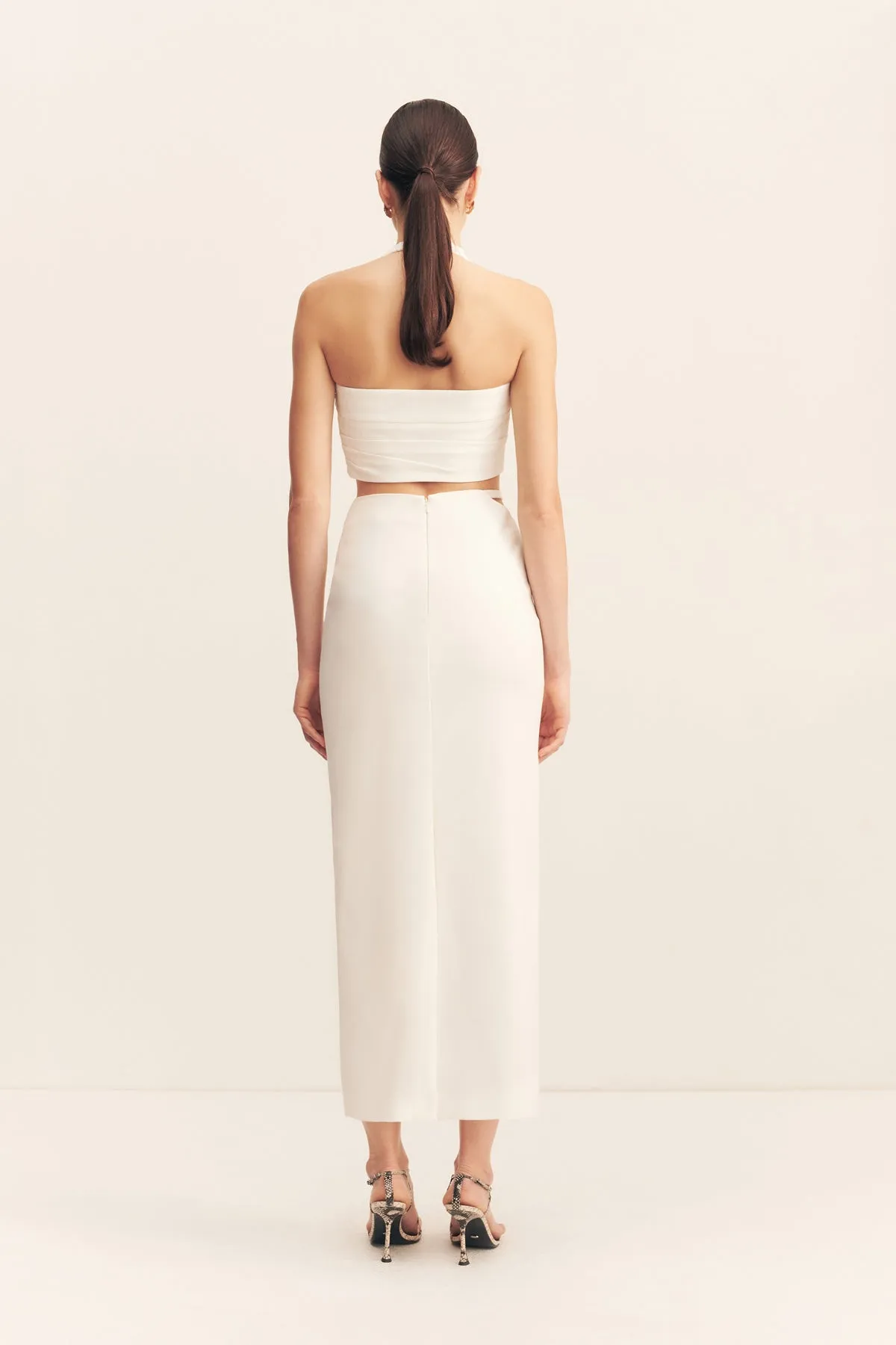 LANI DRAPED MIDI SKIRT - WHITE sold by Shona Joy product image thumbnail 5