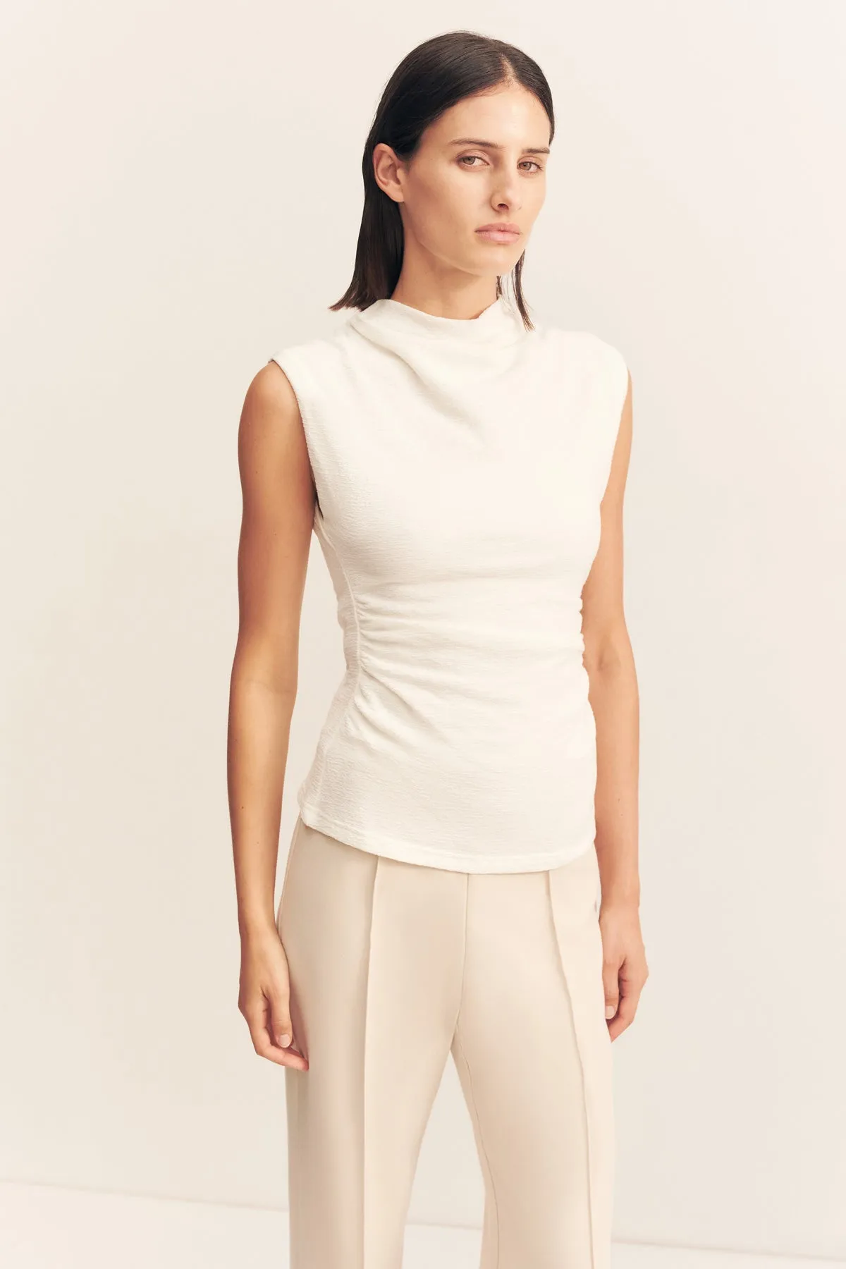 BEAU SLEEVELESS TOP - IVORY sold by Shona Joy product image thumbnail 2