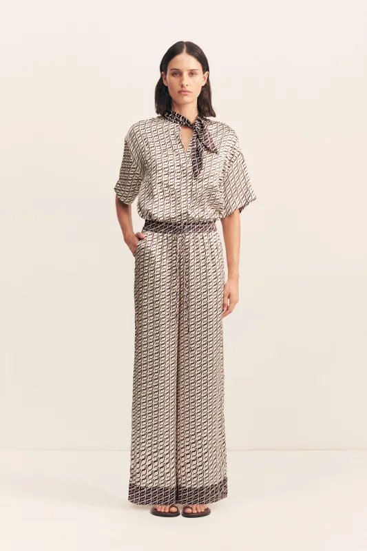 MONOGRAM SILK CONTRAST PANT sold by Shona Joy