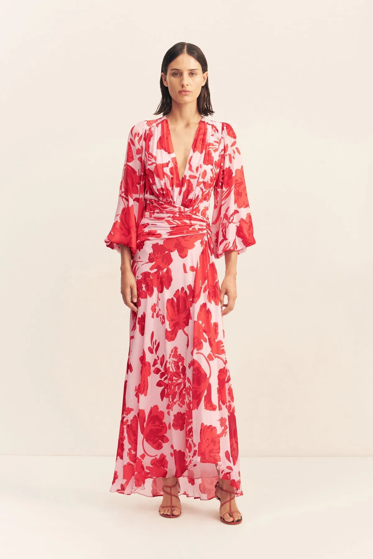 ALEYNA LONG SLEEVE RUCHED MAXI DRESS sold by Shona Joy