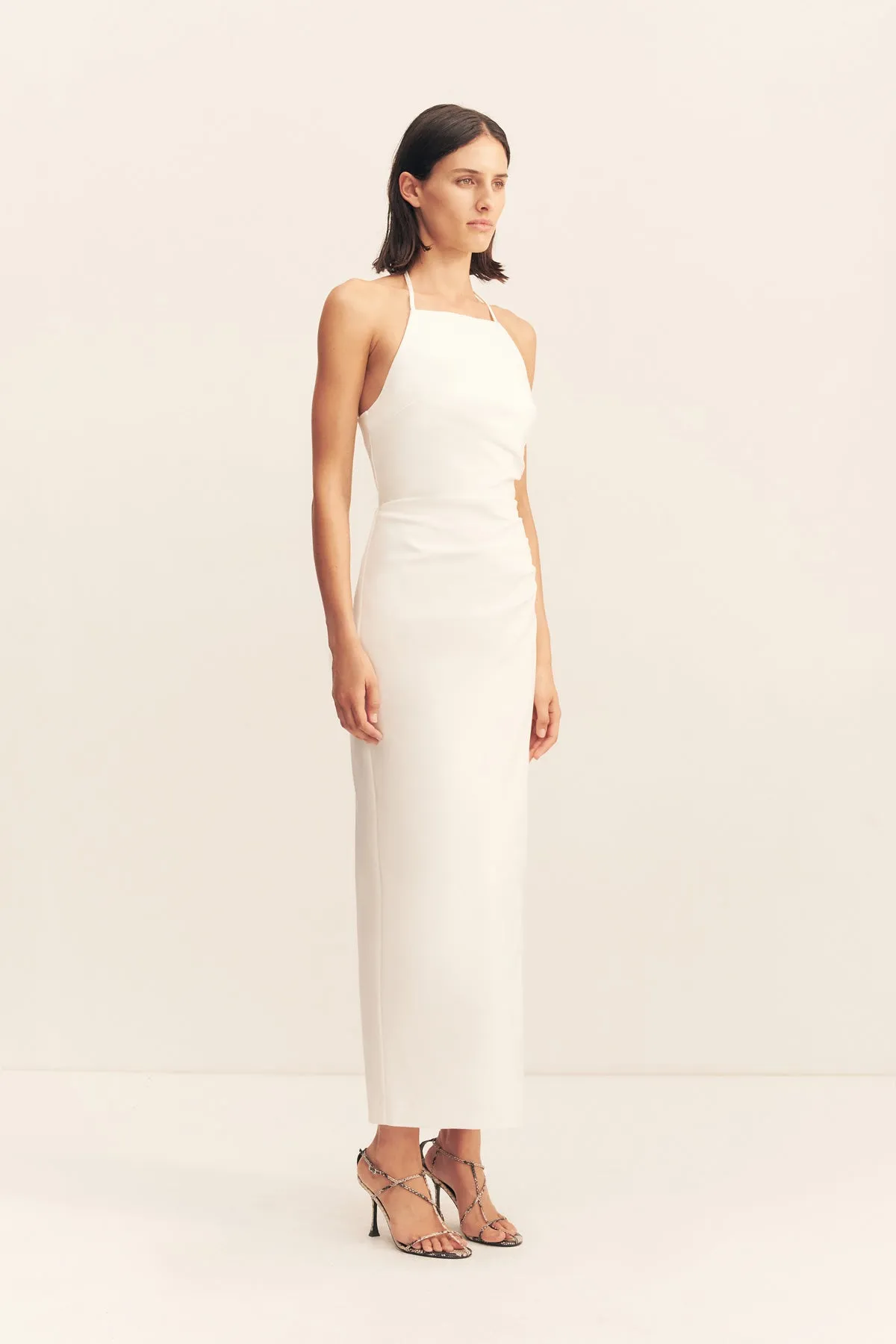 LANI HIGH NECK HALTER MAXI DRESS - WHITE sold by Shona Joy product image thumbnail 3