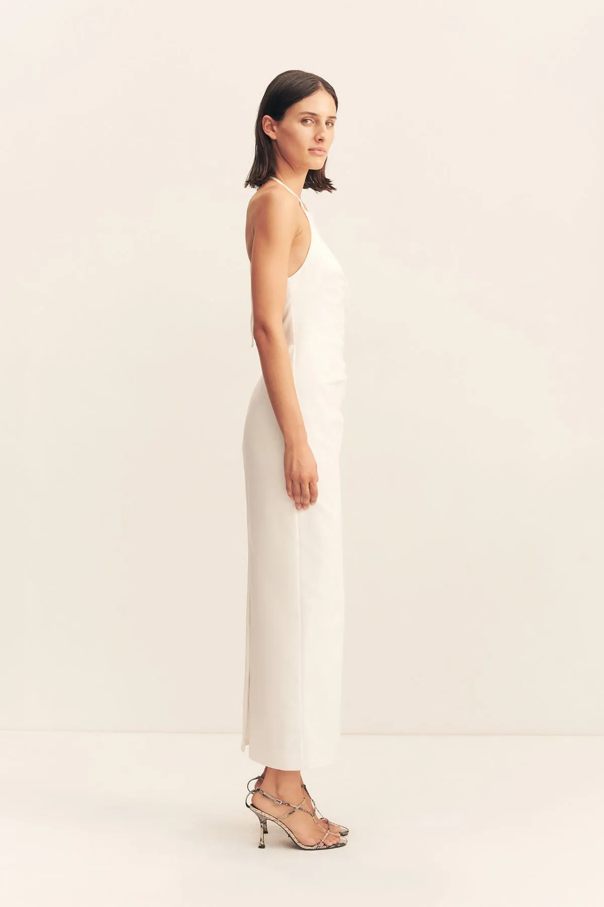 LANI HIGH NECK HALTER MAXI DRESS - WHITE sold by Shona Joy product image thumbnail 4