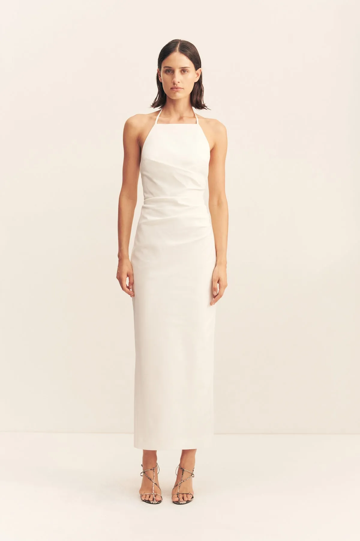 LANI HIGH NECK HALTER MAXI DRESS - WHITE sold by Shona Joy