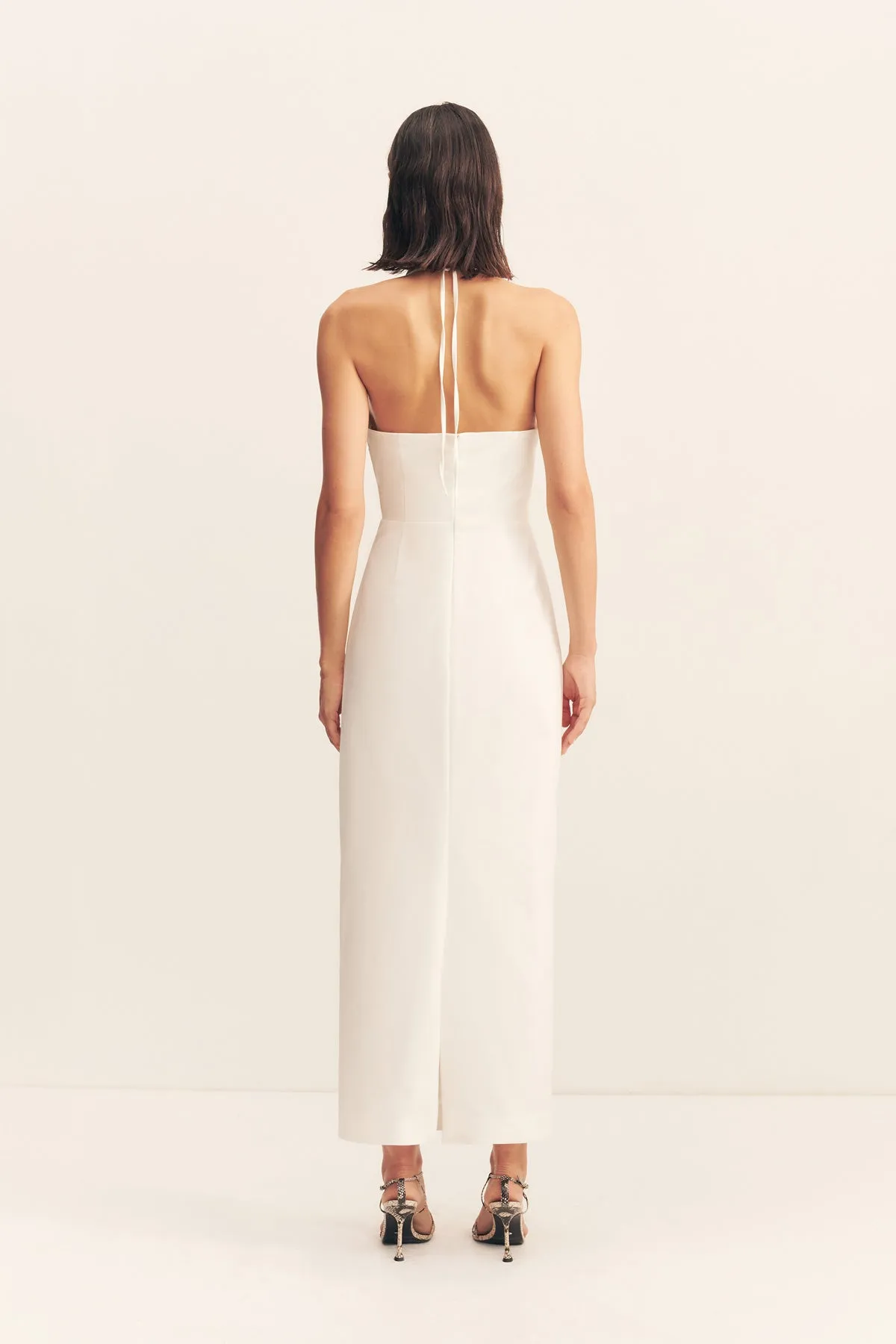 LANI HIGH NECK HALTER MAXI DRESS - WHITE sold by Shona Joy product image thumbnail 5