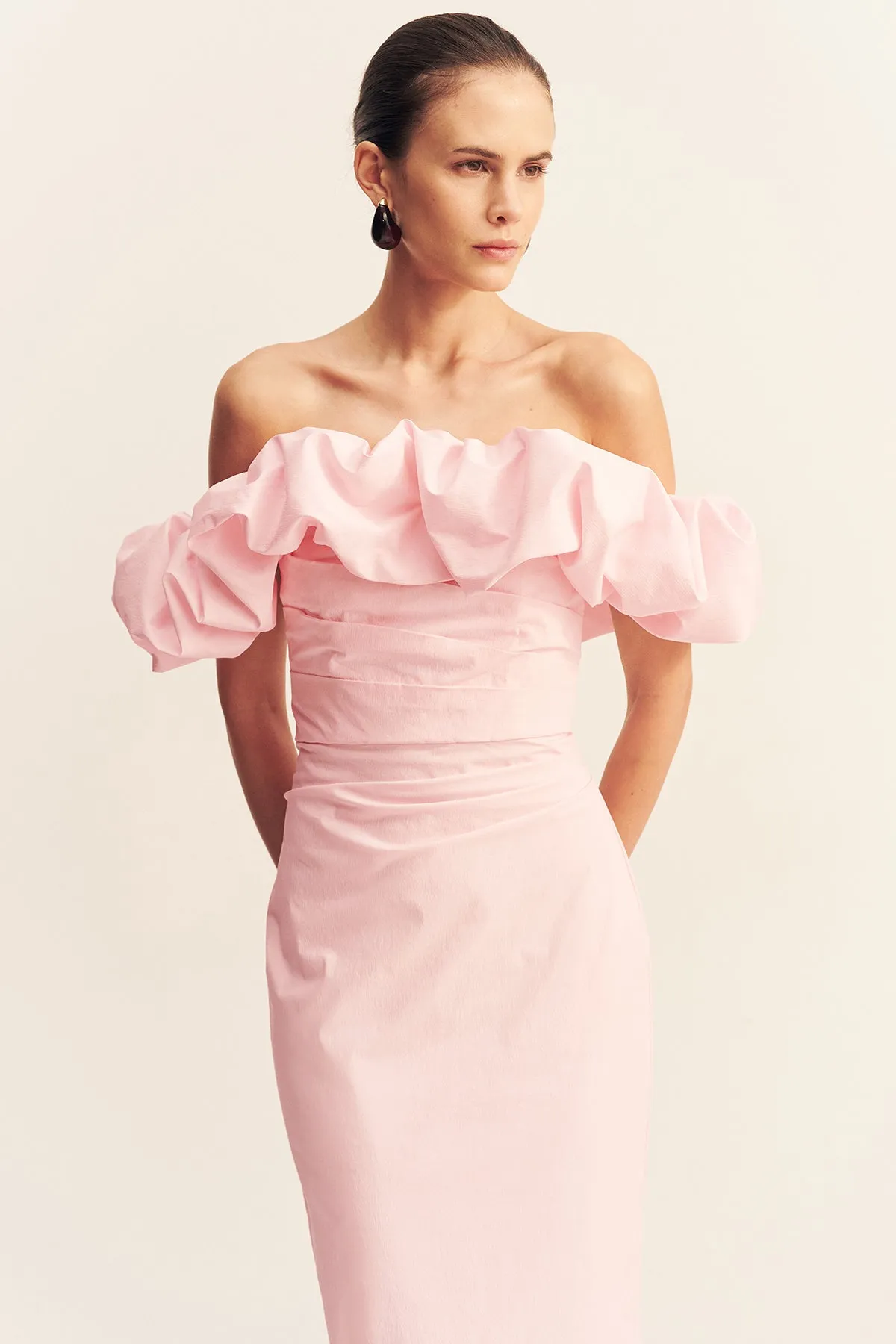 CAMPBELL OFF SHOULDER BUBBLE MAXI DRESS - BALLERINA sold by Shona Joy product image thumbnail 2