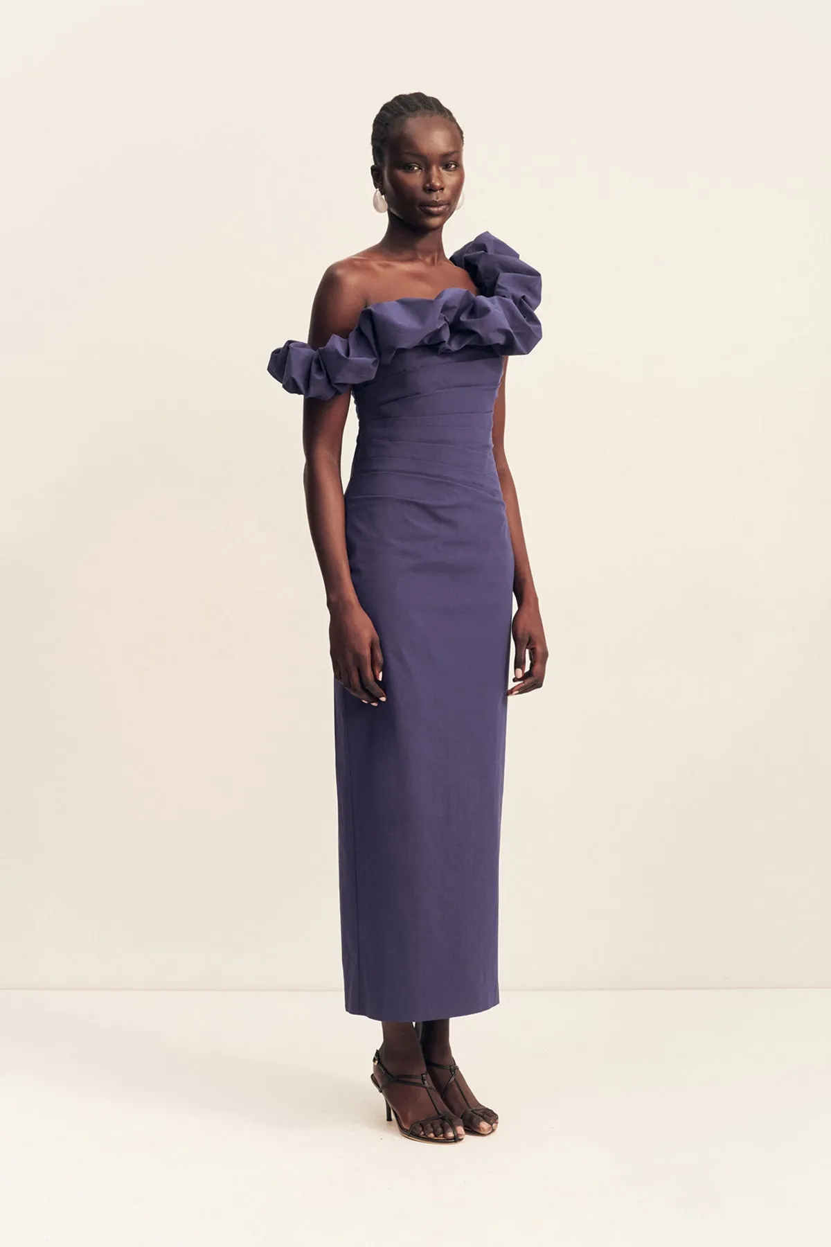 CAMPBELL RUFFLE DRAPED MAXI DRESS - MIDNIGHT sold by Shona Joy product image thumbnail 3
