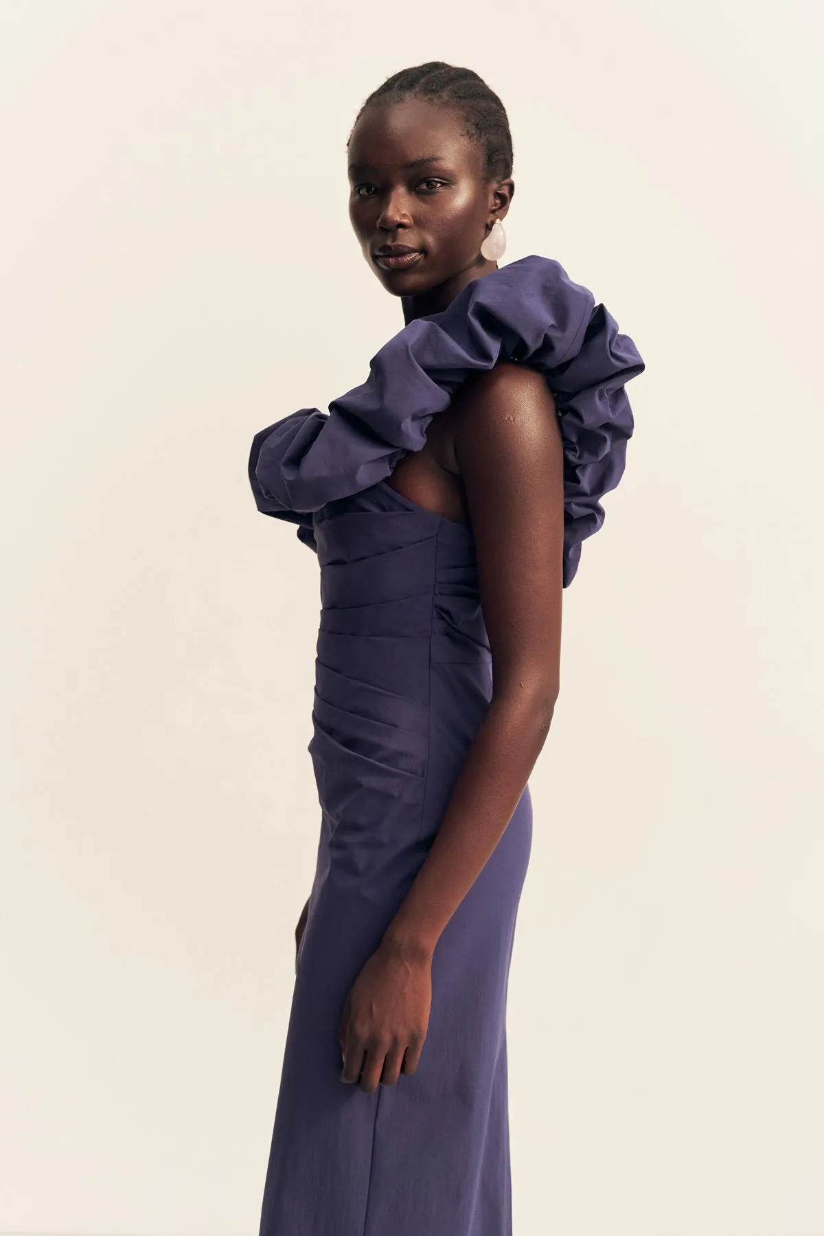 CAMPBELL RUFFLE DRAPED MAXI DRESS - MIDNIGHT sold by Shona Joy product image thumbnail 2