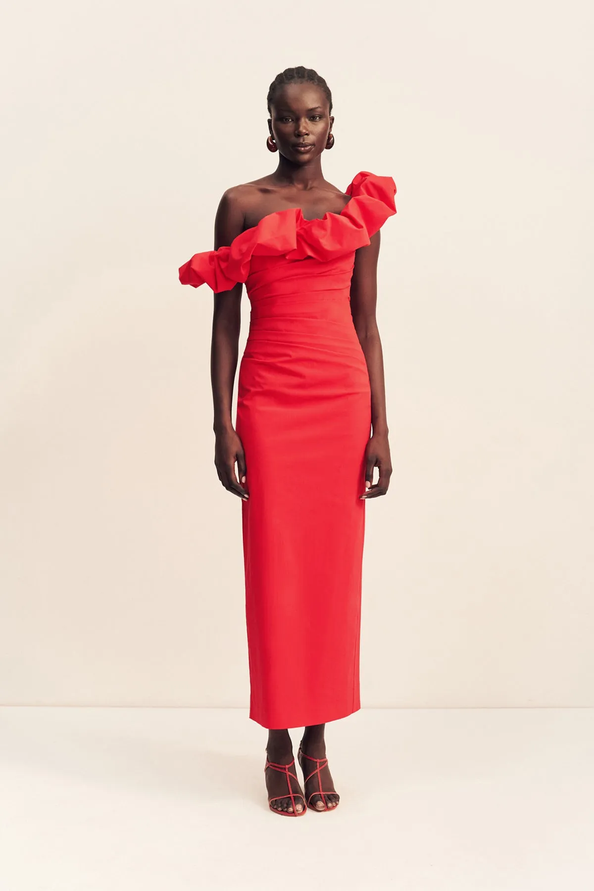CAMPBELL RUFFLE DRAPED MAXI DRESS - GOJI sold by Shona Joy