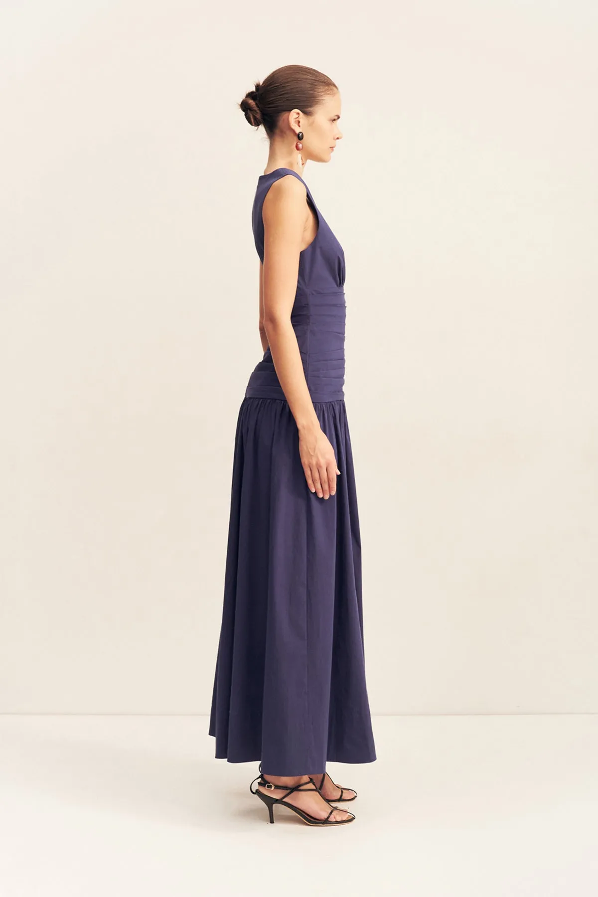 CAMPBELL PLUNGED GATHERED MAXI DRESS - MIDNIGHT sold by Shona Joy product image thumbnail 4