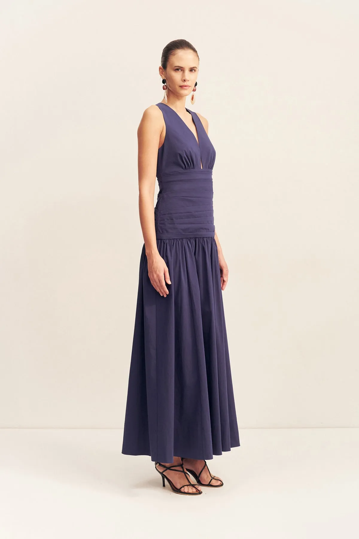 CAMPBELL PLUNGED GATHERED MAXI DRESS - MIDNIGHT sold by Shona Joy product image thumbnail 3