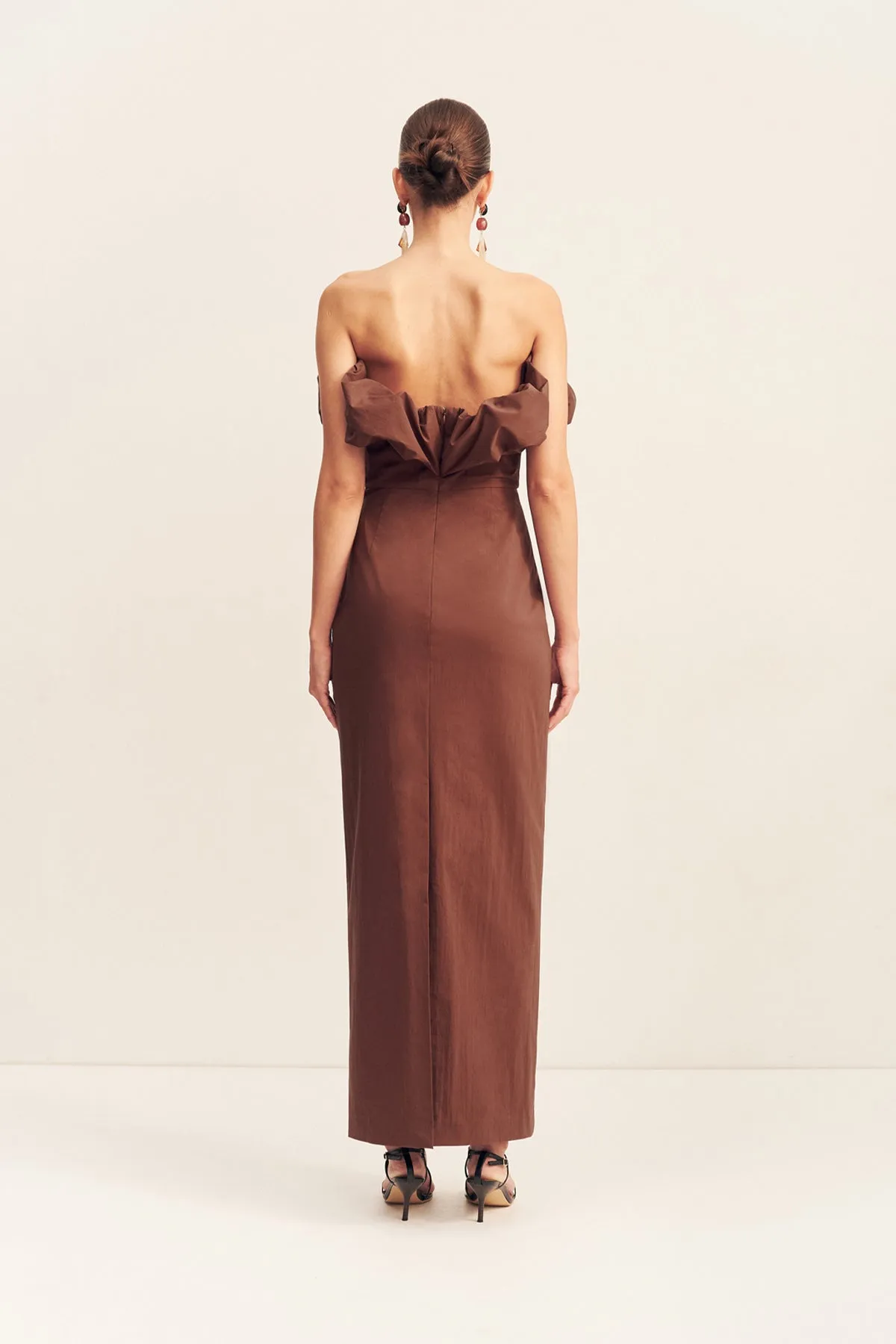 CAMPBELL STRAPLESS BUBBLE MAXI DRESS - ESPRESSO sold by Shona Joy product image thumbnail 5