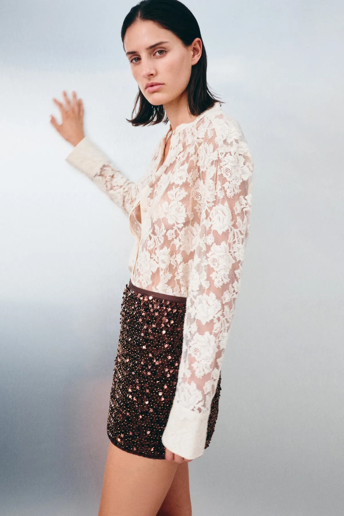 EVERLY MINI SKIRT - CHESTNUT sold by Shona Joy