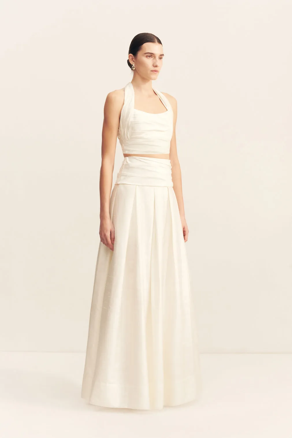 LUCERO SILK PLEATED MAXI SKIRT sold by Shona Joy