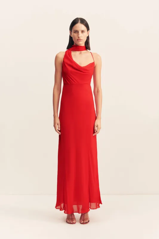 ROMY SCARF MAXI DRESS - CHILLI sold by Shona Joy