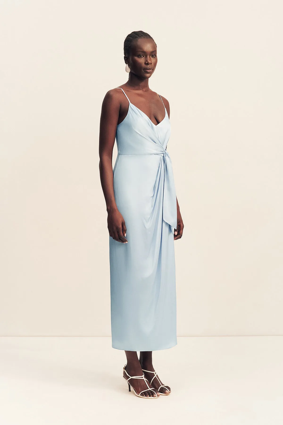 LUMIERE TIE FRONT MIDI DRESS - CLOUD DRIFT sold by Shona Joy product image thumbnail 3