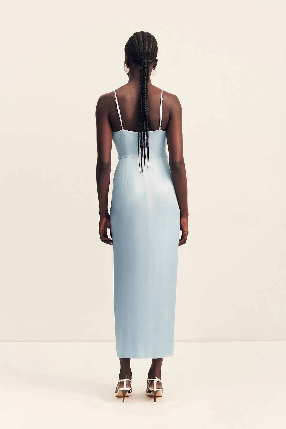 LUMIERE TIE FRONT MIDI DRESS - CLOUD DRIFT sold by Shona Joy product image thumbnail 5