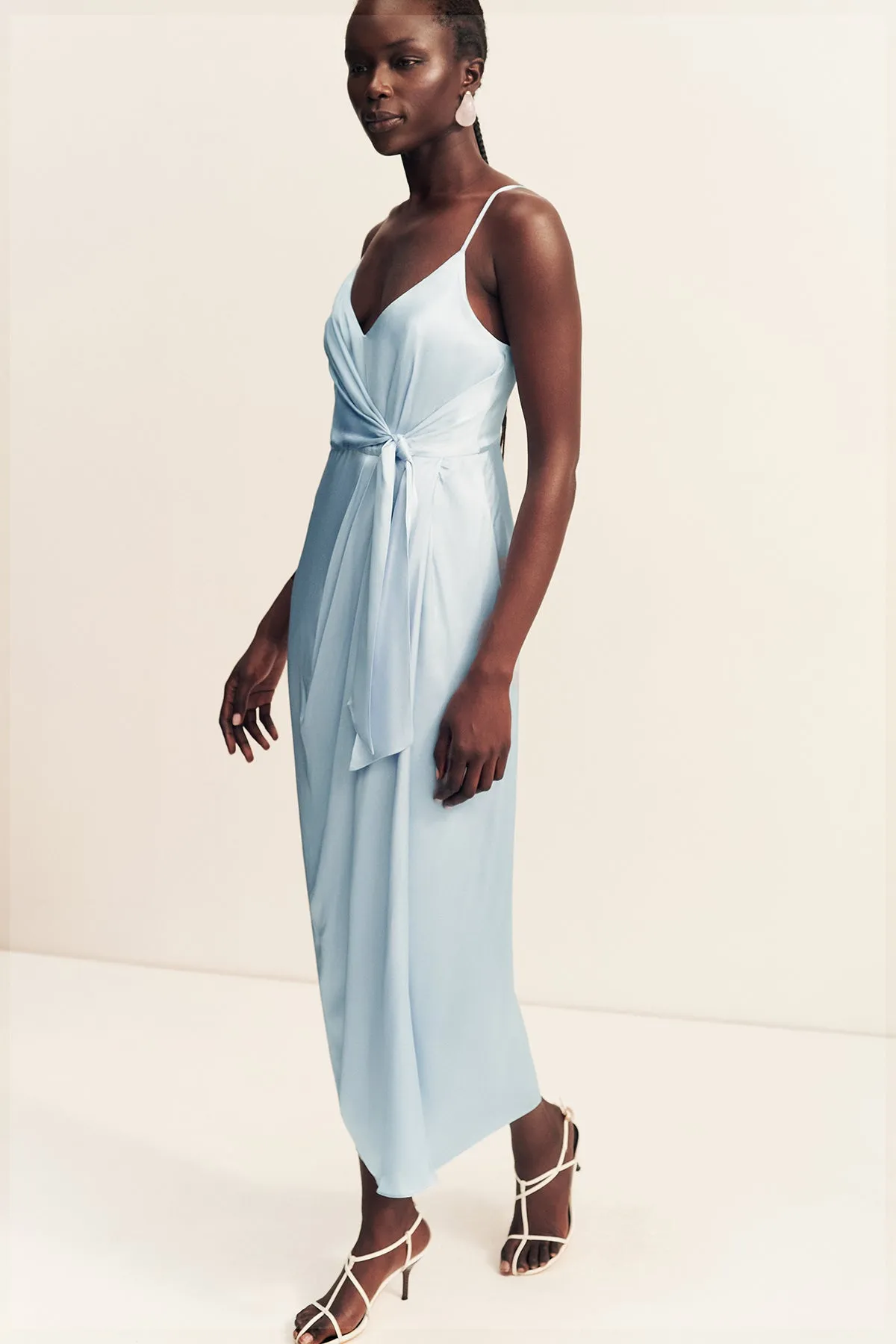 LUMIERE TIE FRONT MIDI DRESS - CLOUD DRIFT sold by Shona Joy product image thumbnail 2