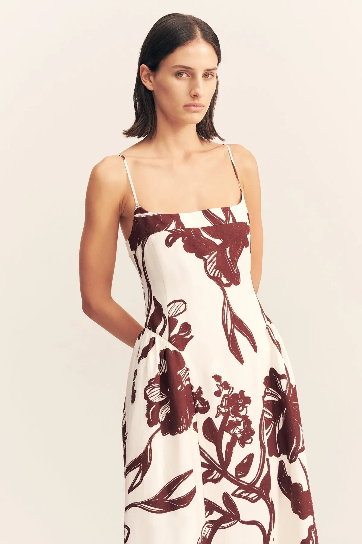 EMMETT SQUARE NECK PANELLED MIDI DRESS sold by Shona Joy product image thumbnail 2