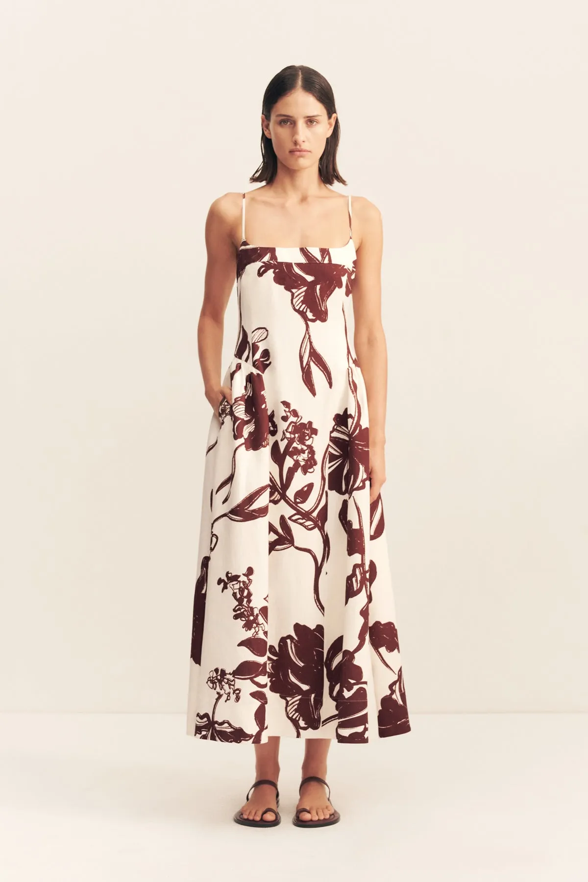 EMMETT SQUARE NECK PANELLED MIDI DRESS sold by Shona Joy