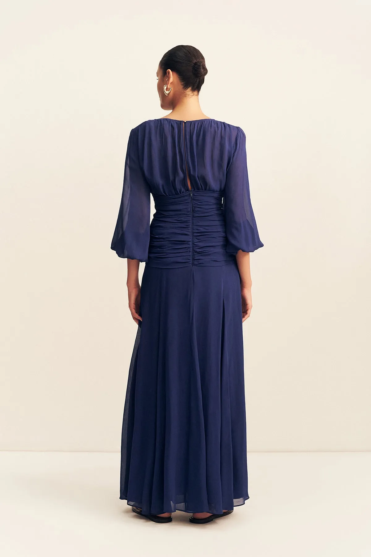 ROMY HIGH NECK BALLOON SLEEVE MAXI DRESS - MIDNIGHT sold by Shona Joy product image thumbnail 4