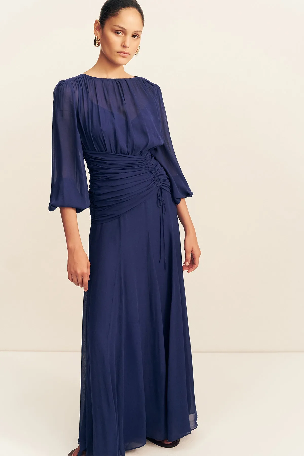 ROMY HIGH NECK BALLOON SLEEVE MAXI DRESS - MIDNIGHT sold by Shona Joy product image thumbnail 2