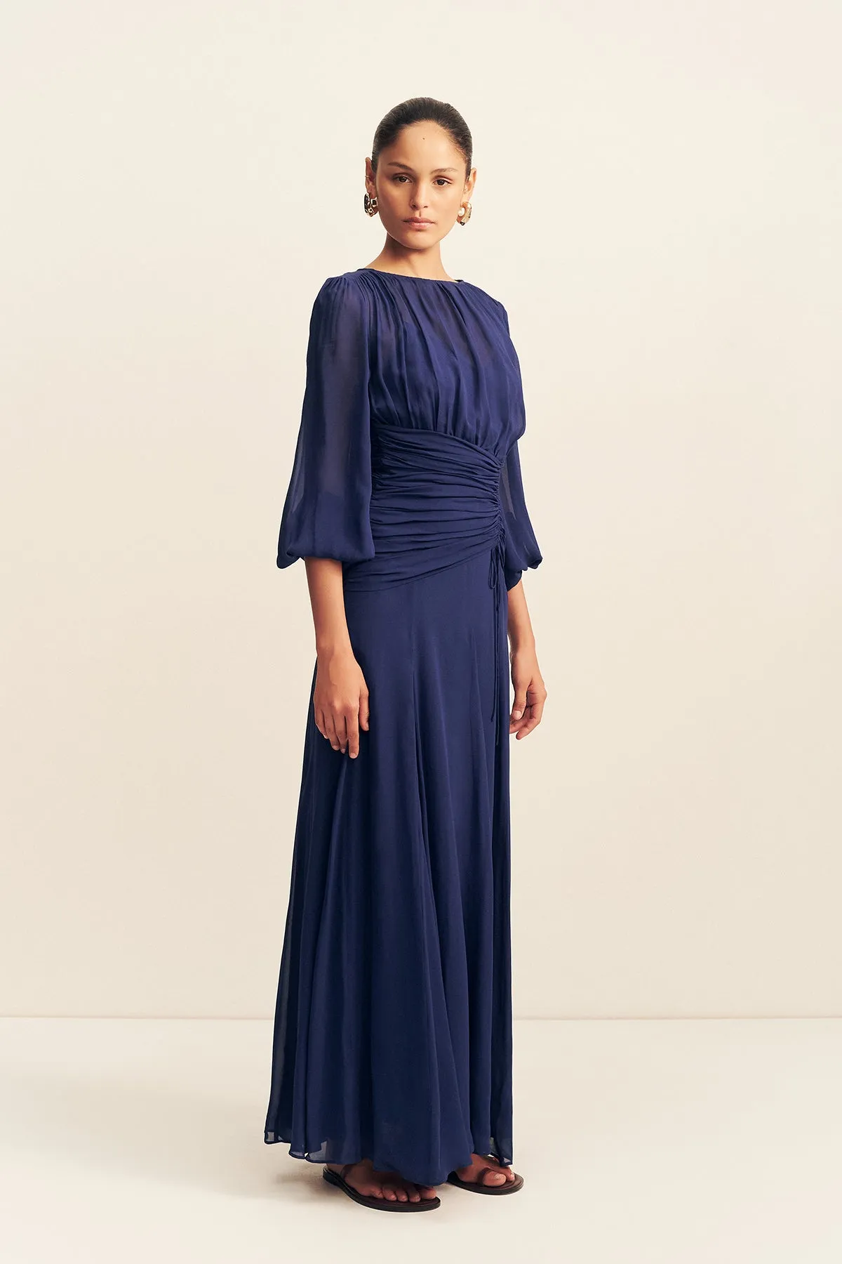 ROMY HIGH NECK BALLOON SLEEVE MAXI DRESS - MIDNIGHT sold by Shona Joy product image thumbnail 3