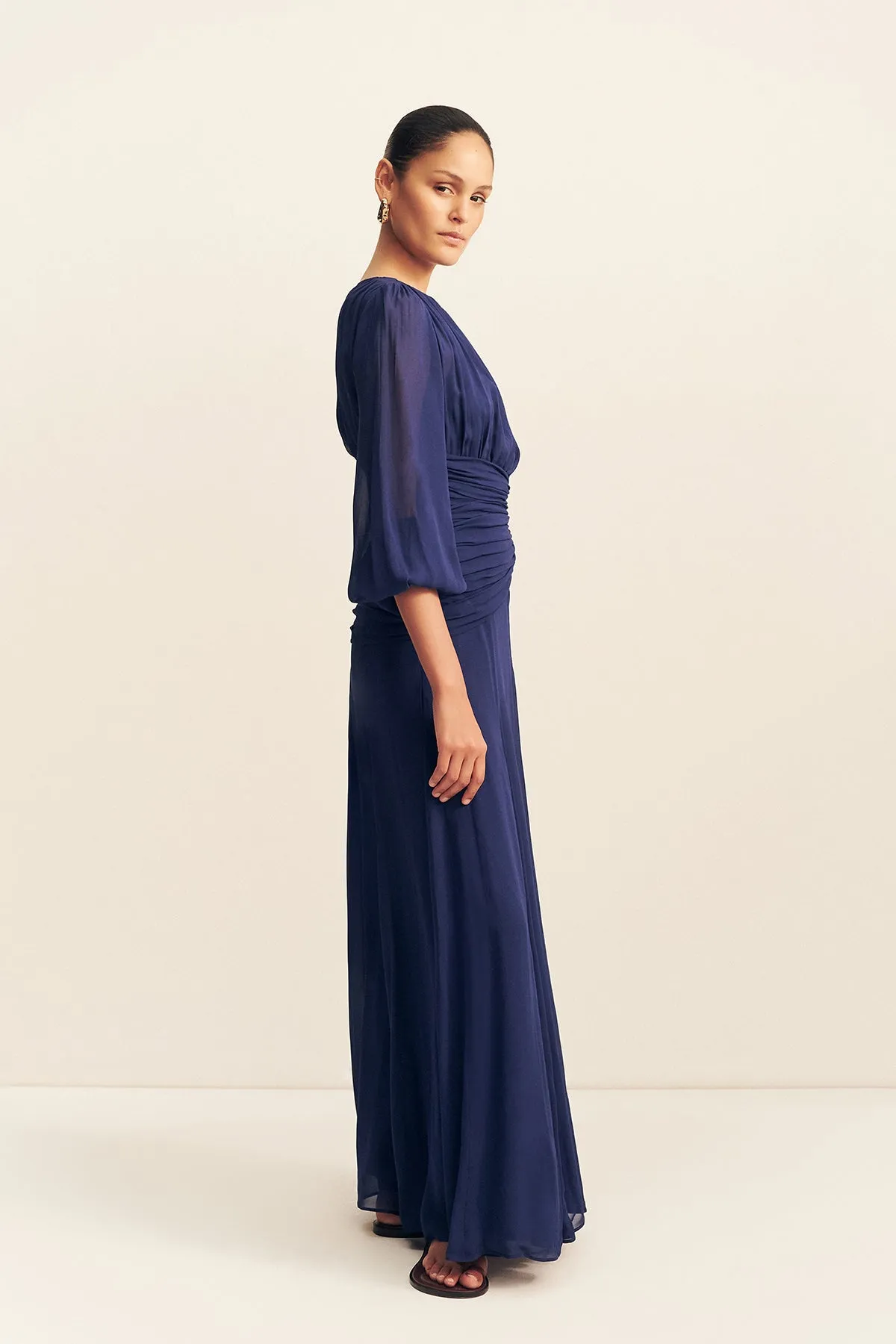 ROMY HIGH NECK BALLOON SLEEVE MAXI DRESS - MIDNIGHT sold by Shona Joy product image thumbnail 5