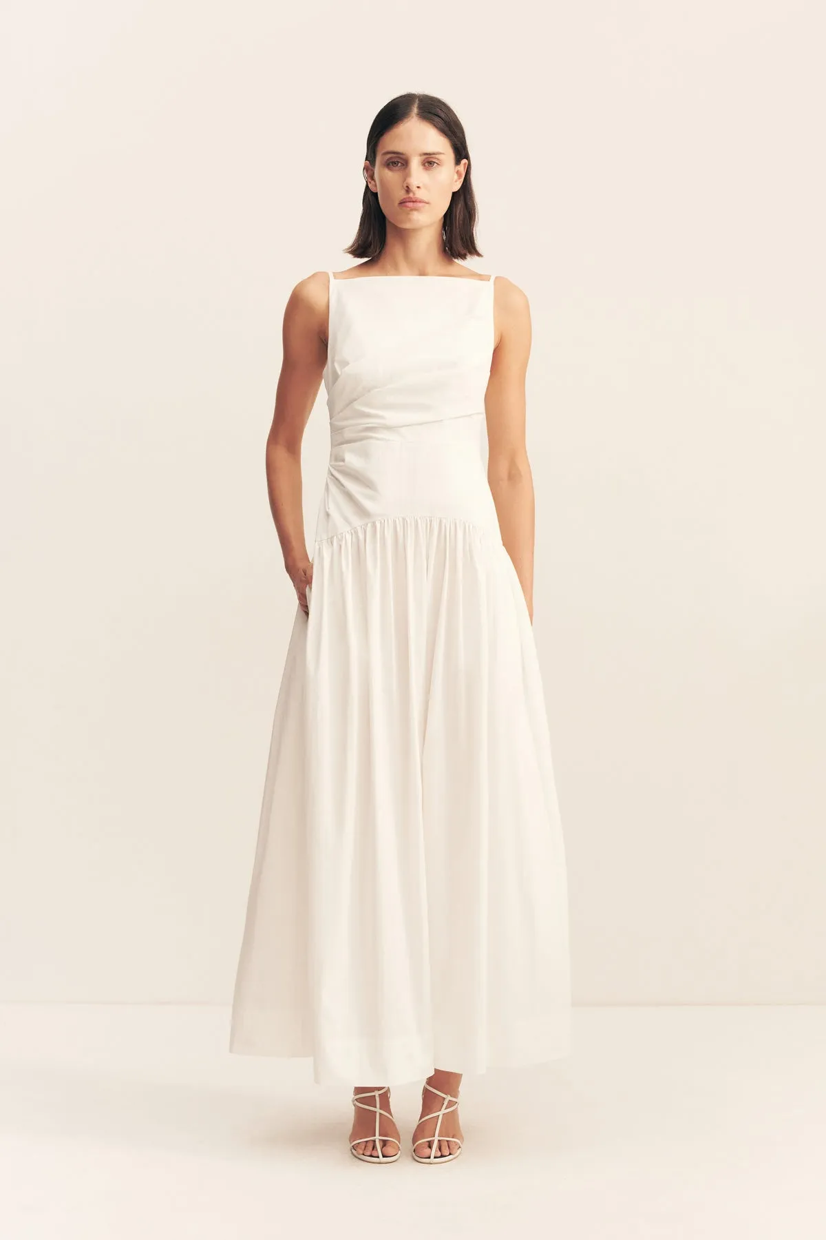 CAMPBELL SQUARE NECK MAXI DRESS - IVORY sold by Shona Joy