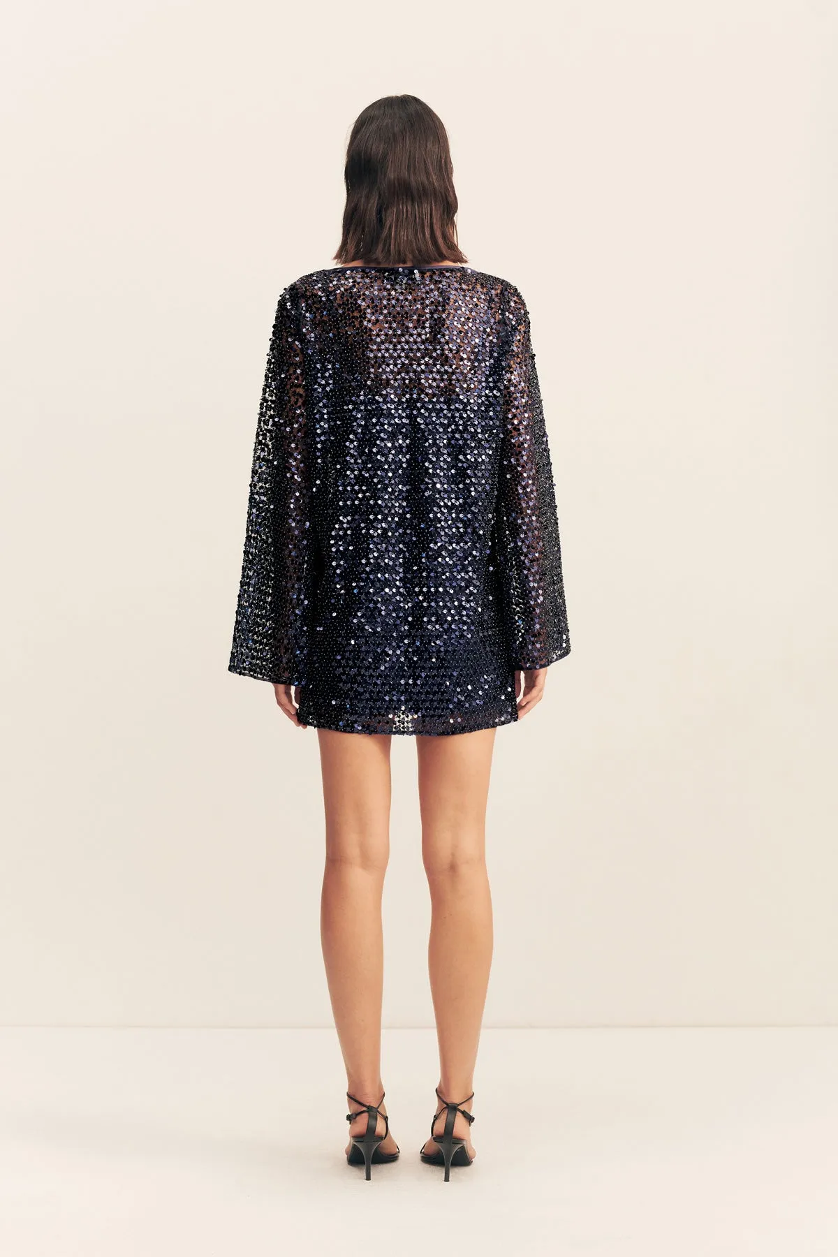 EVERLY LONG SLEEVE MINI DRESS - MOONLIGHT sold by Shona Joy product image thumbnail 5