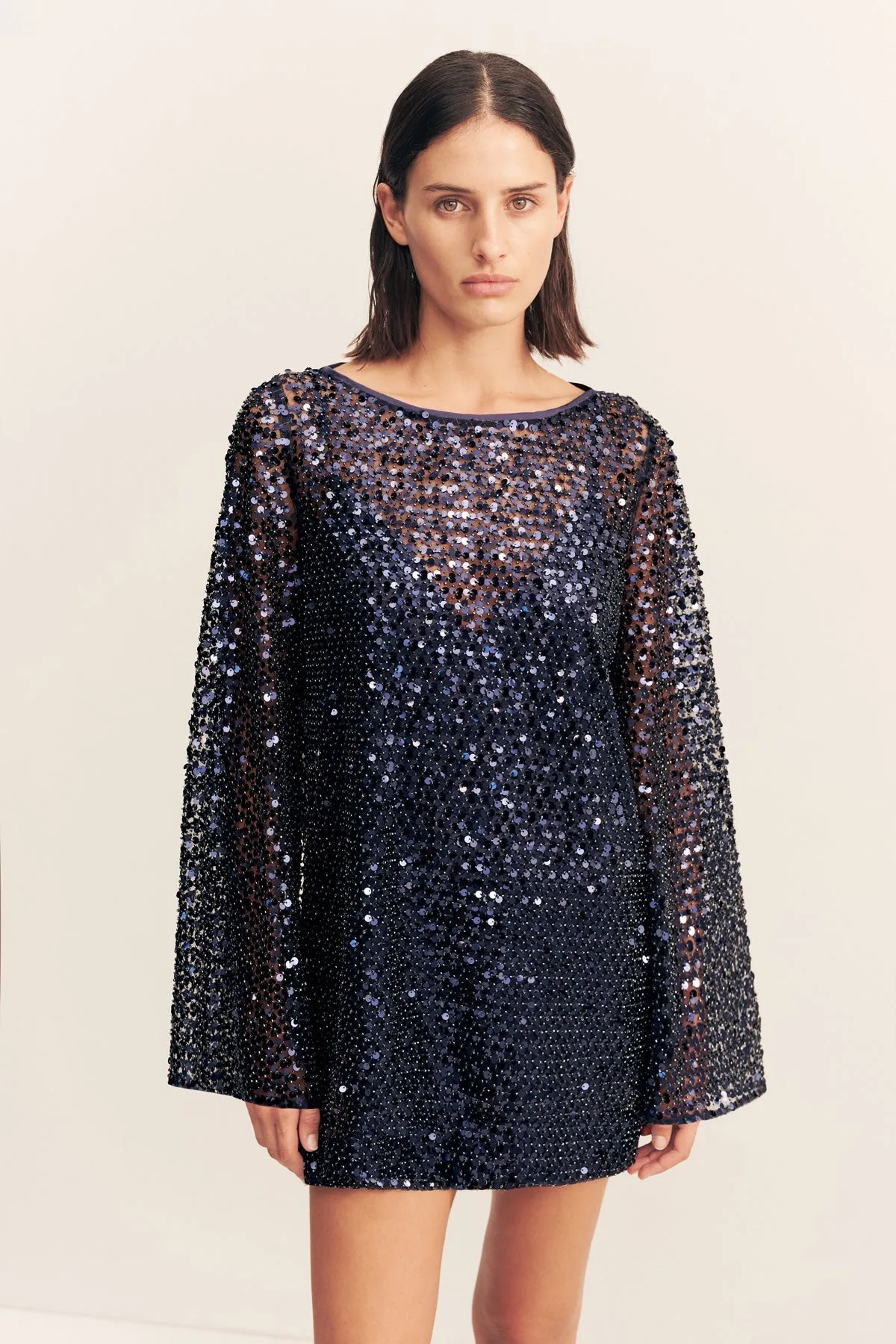 EVERLY LONG SLEEVE MINI DRESS - MOONLIGHT sold by Shona Joy product image thumbnail 2