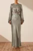 LA LUNE TWIST FRONT CUT OUT MAXI DRESS - SAGE sold by Shona Joy