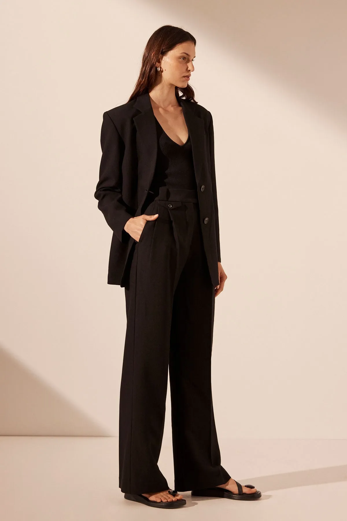 IRENA OVERSIZED TAILORED BLAZER - BLACK sold by Shona Joy product image thumbnail 2