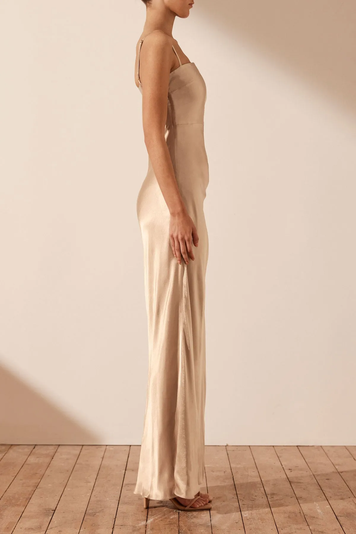 LA LUNE RUCHED MAXI DRESS - GOLD sold by Shona Joy product image thumbnail 3