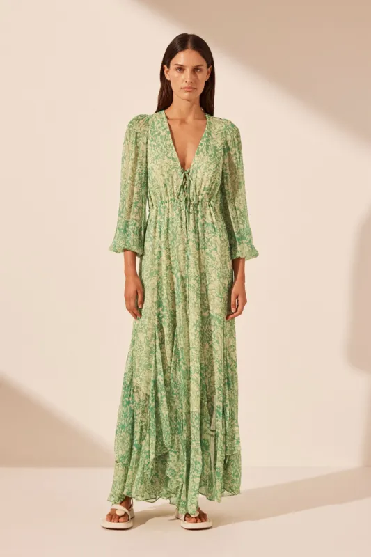 BELVEDERE LACE FRONT DRAWSTRING MAXI DRESS sold by Shona Joy