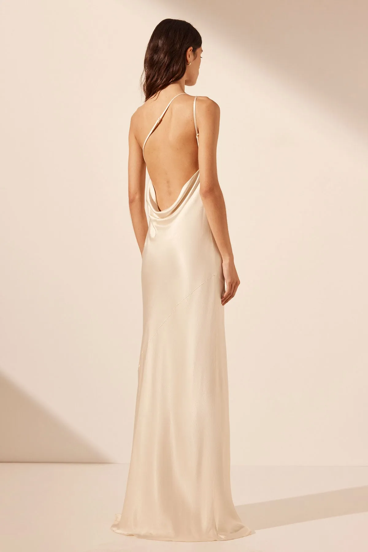 LA LUNE ONE SHOULDER COWL BACK MAXI DRESS - CREAM sold by Shona Joy product image thumbnail 5