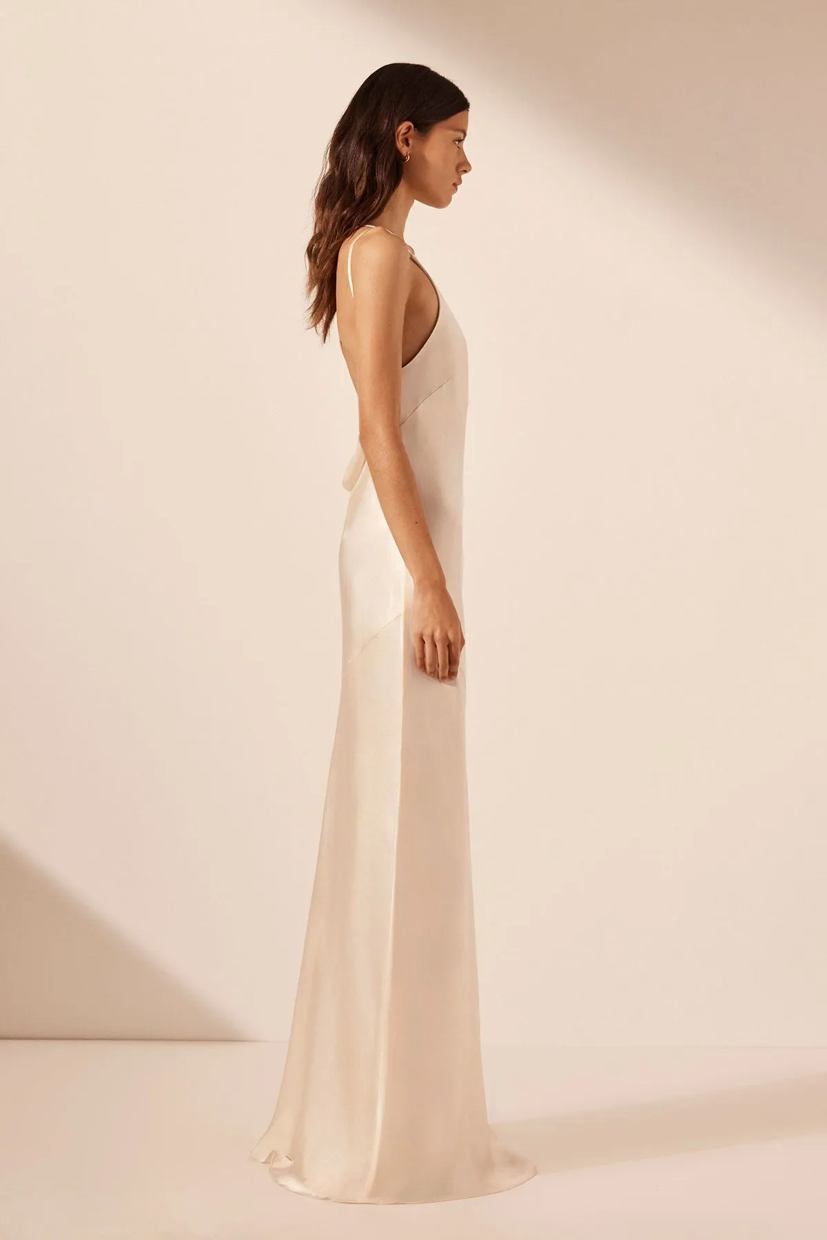 LA LUNE ONE SHOULDER COWL BACK MAXI DRESS - CREAM sold by Shona Joy product image thumbnail 4