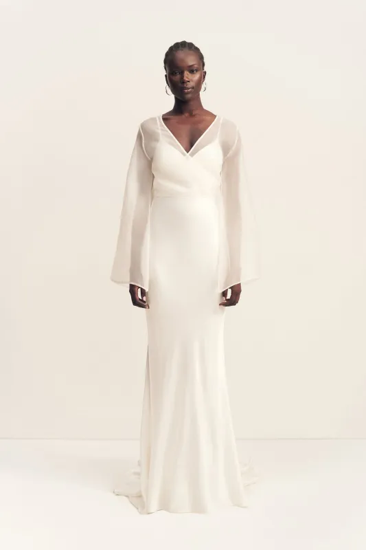 LIA SILK ORGANZA WRAP TOP made by Shona Joy