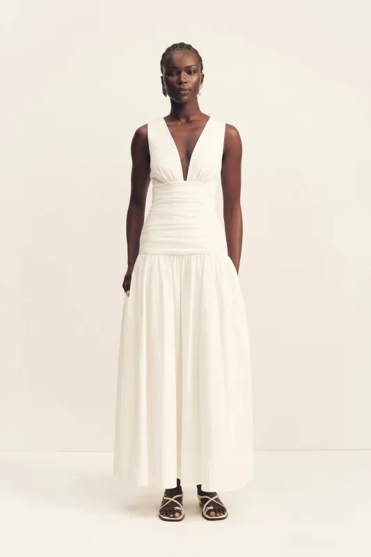 CAMPBELL GATHERED MAXI DRESS - IVORY sold by Shona Joy