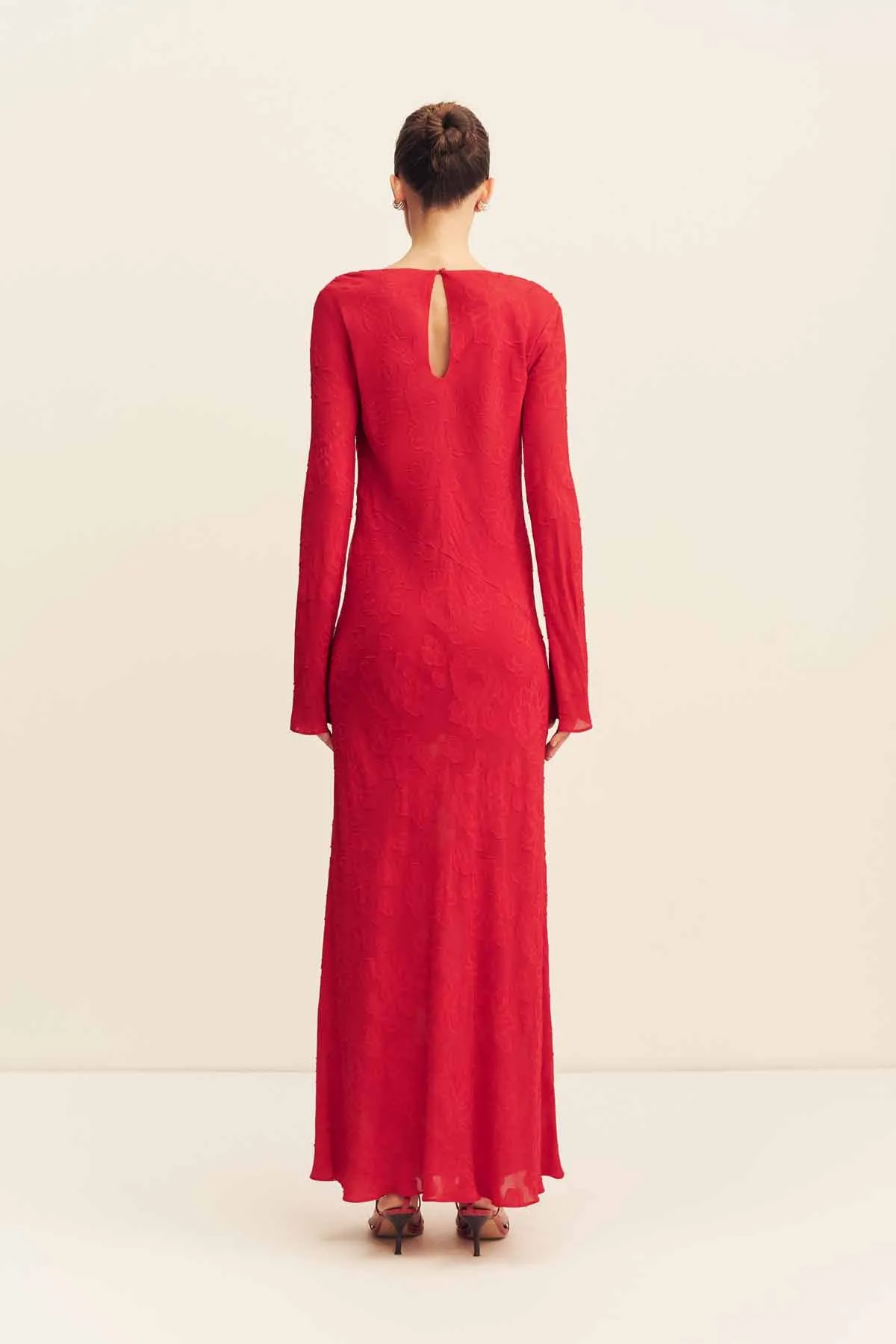 BOWERY LONG SLEEVE MAXI DRESS - CHERRY sold by Shona Joy product image thumbnail 5
