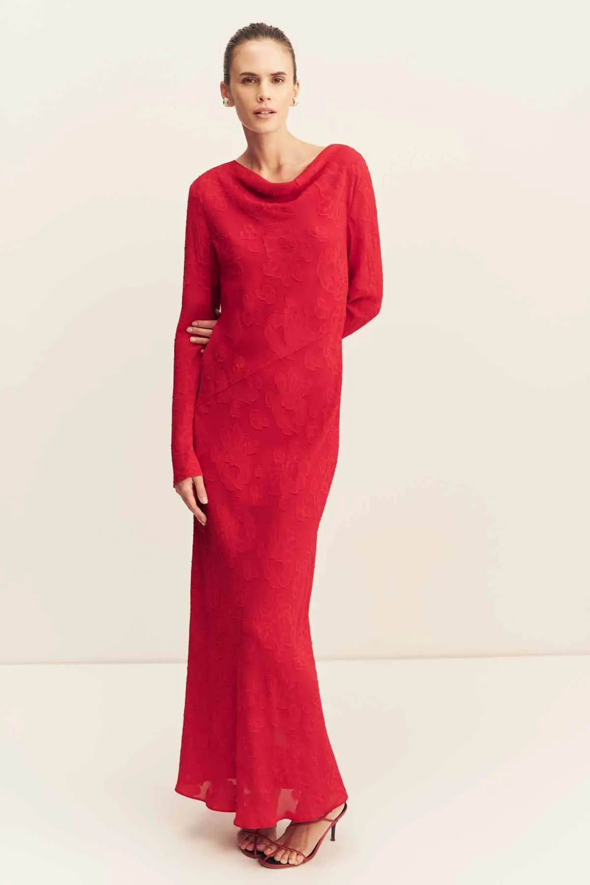 BOWERY LONG SLEEVE MAXI DRESS - CHERRY sold by Shona Joy product image thumbnail 2