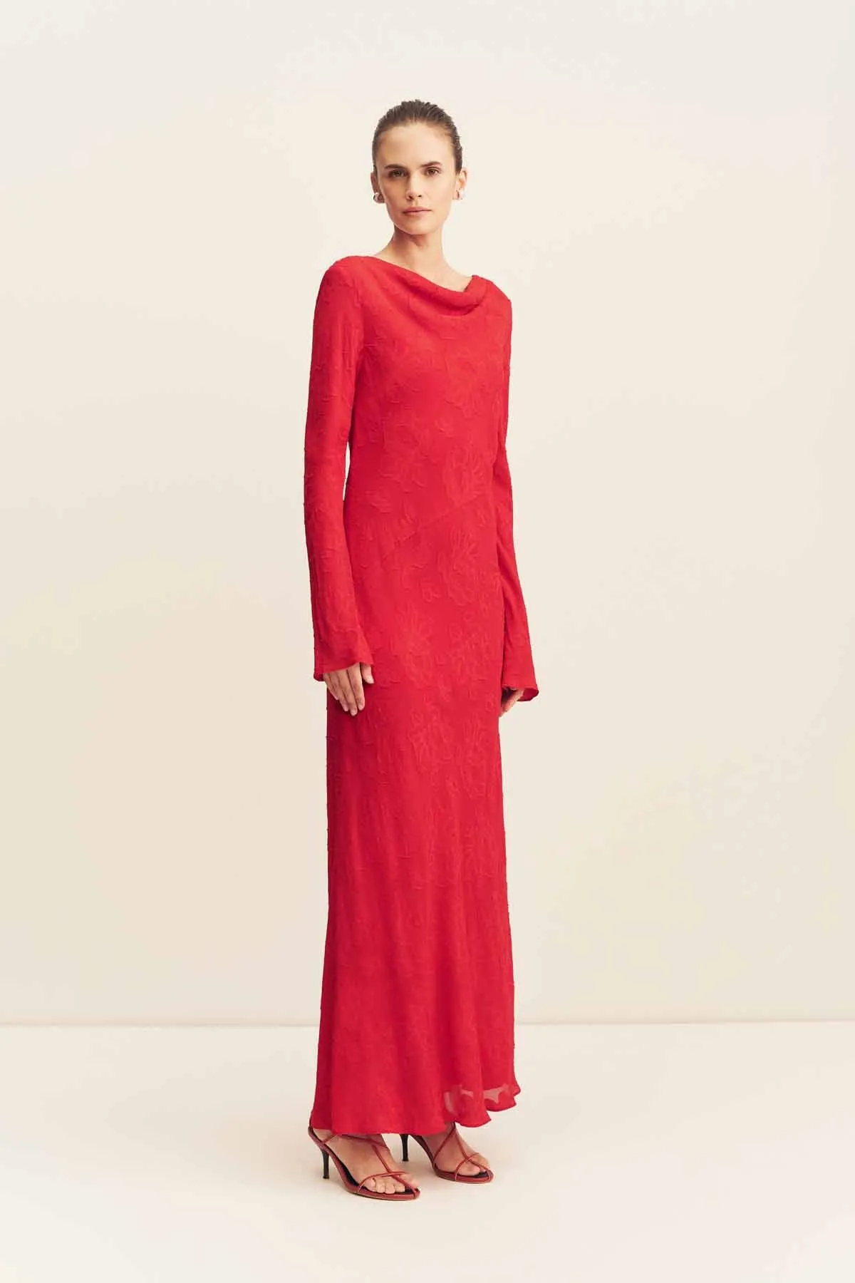 BOWERY LONG SLEEVE MAXI DRESS - CHERRY sold by Shona Joy product image thumbnail 3