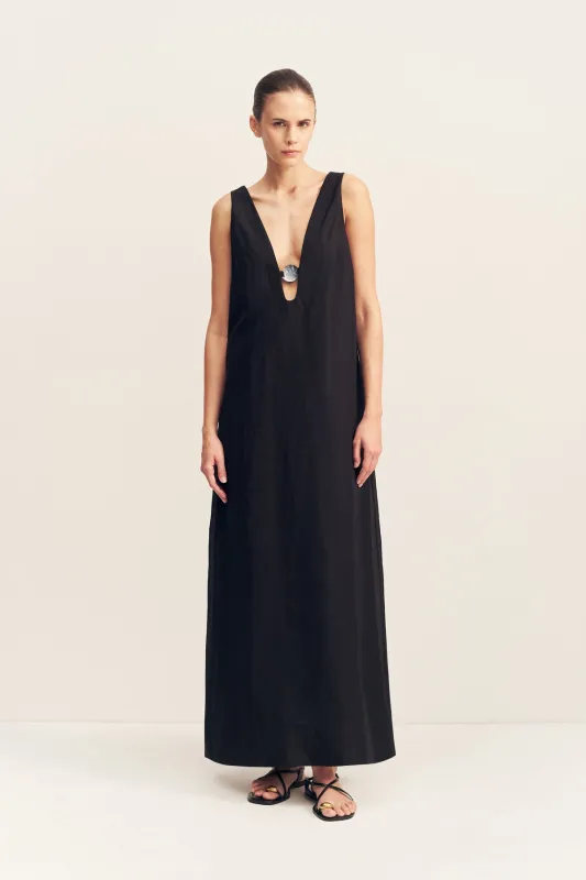 PALOMA PLUNGED MAXI DRESS - BLACK made by Shona Joy