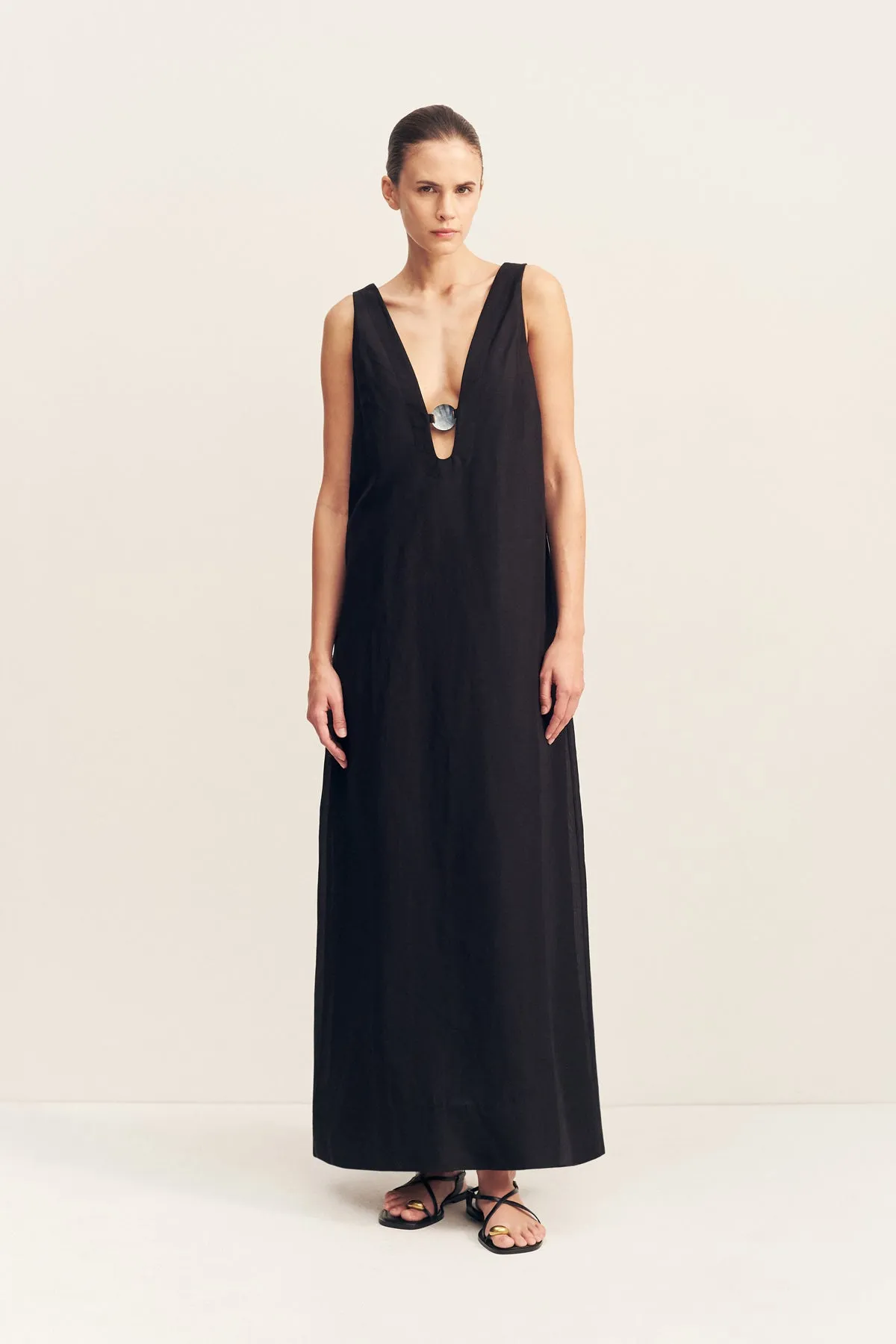 PALOMA PLUNGED MAXI DRESS - BLACK sold by Shona Joy