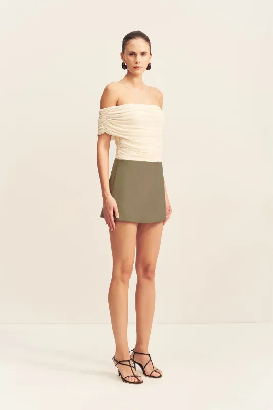 MIRA OFF SHOULDER TOP - IVORY made by Shona Joy