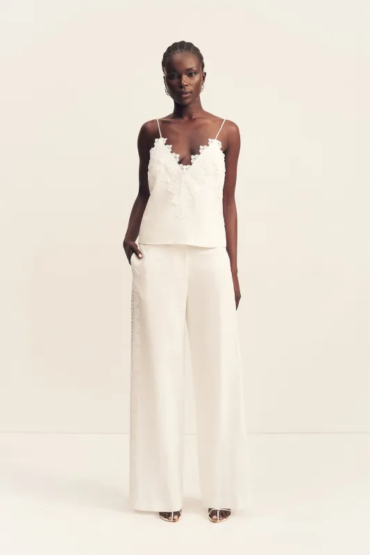 TOILE LINEN LACE CAMI - IVORY made by Shona Joy