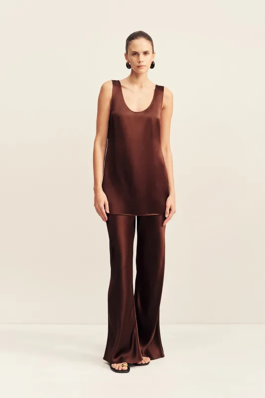 SAVANNA SCOOP NECK TOP - COFFEE made by Shona Joy