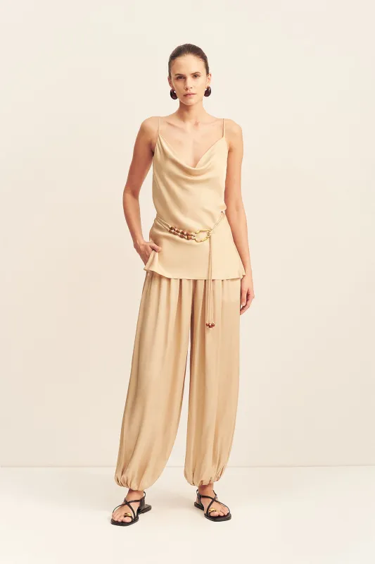 AGNES COWL NECK TUNIC WITH BELT - OAT sold by Shona Joy