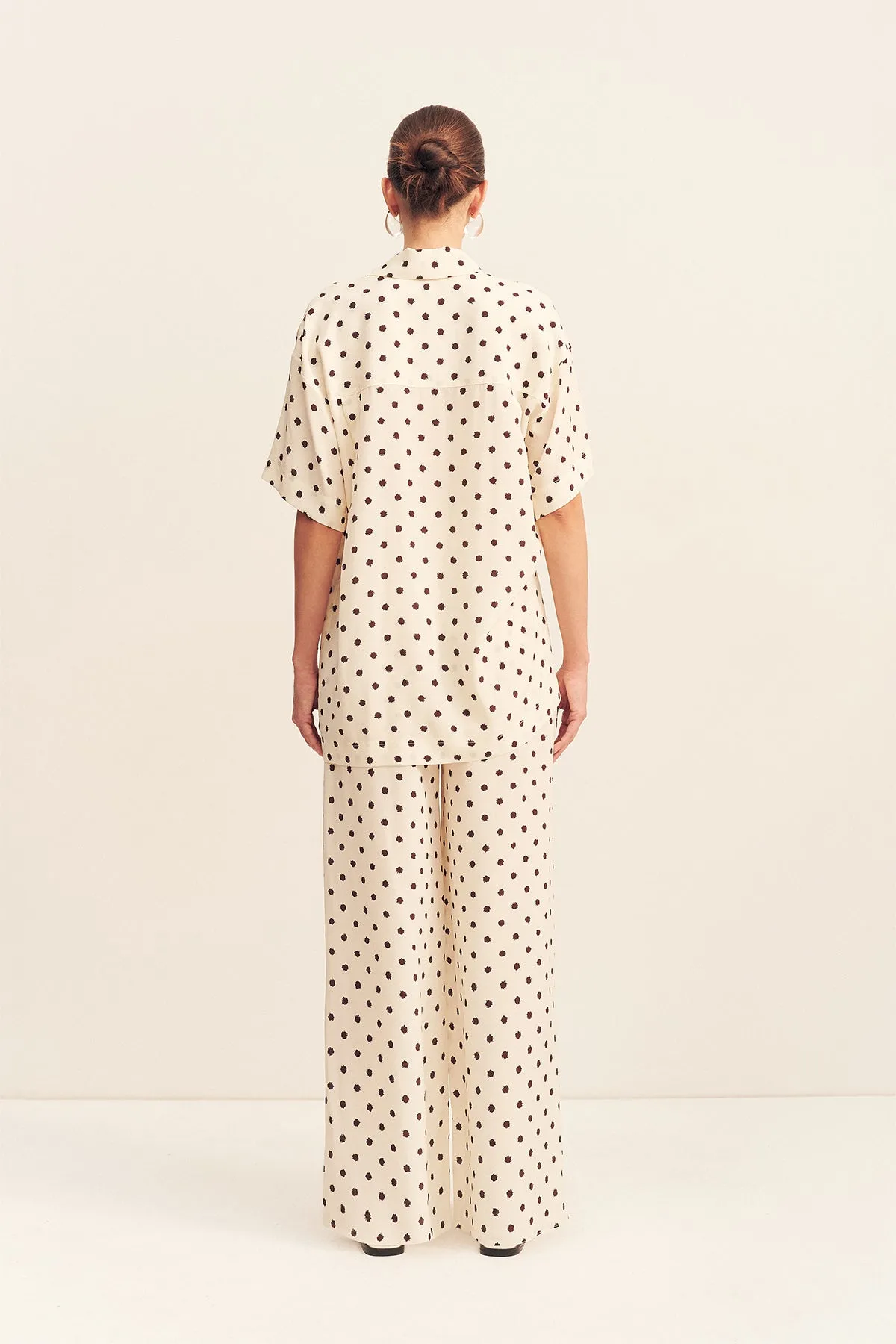 HOUSTON SHEER SHIRT WITH TIE - BLANC POLKA sold by Shona Joy product image thumbnail 5