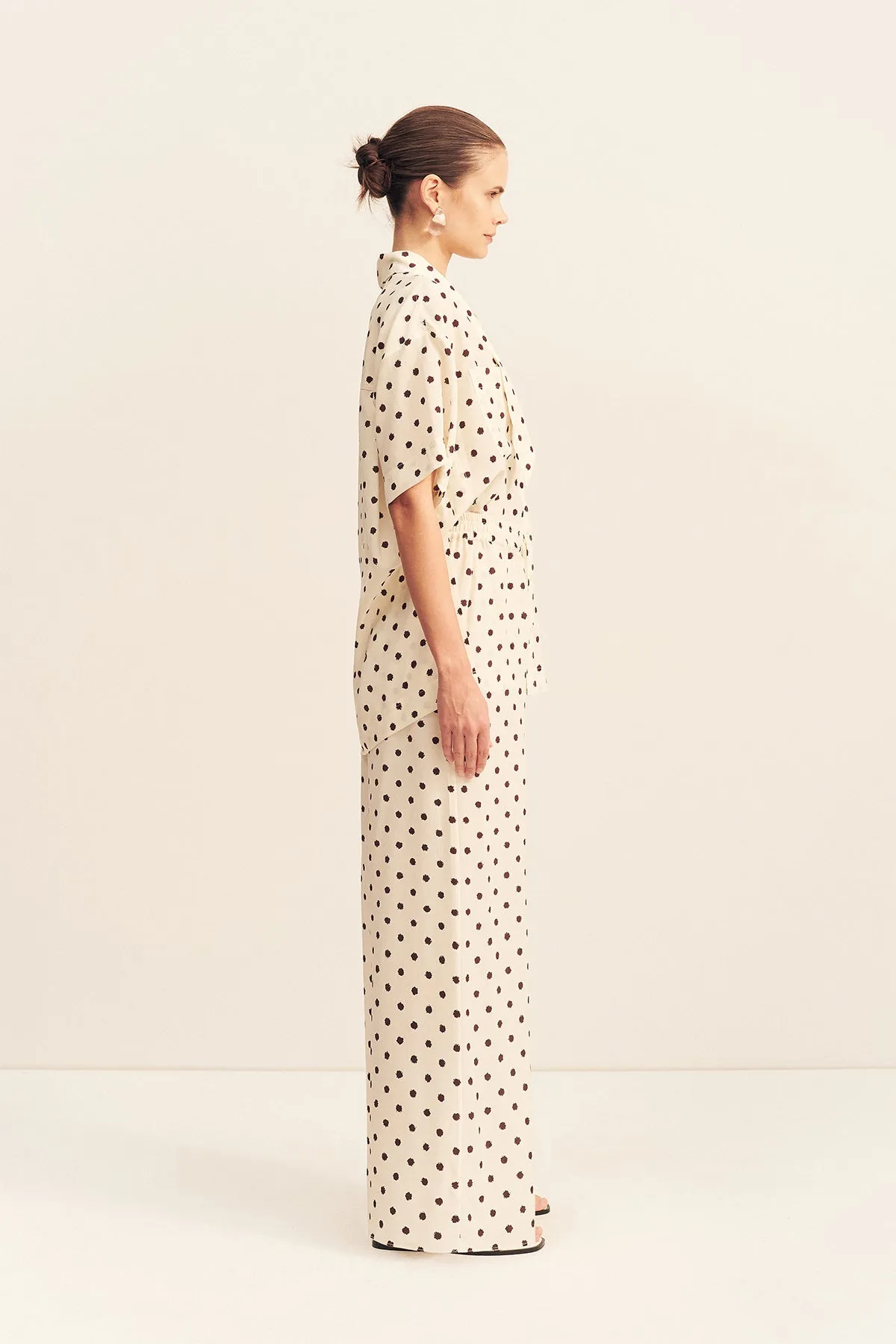 HOUSTON SHEER SHIRT WITH TIE - BLANC POLKA sold by Shona Joy product image thumbnail 4