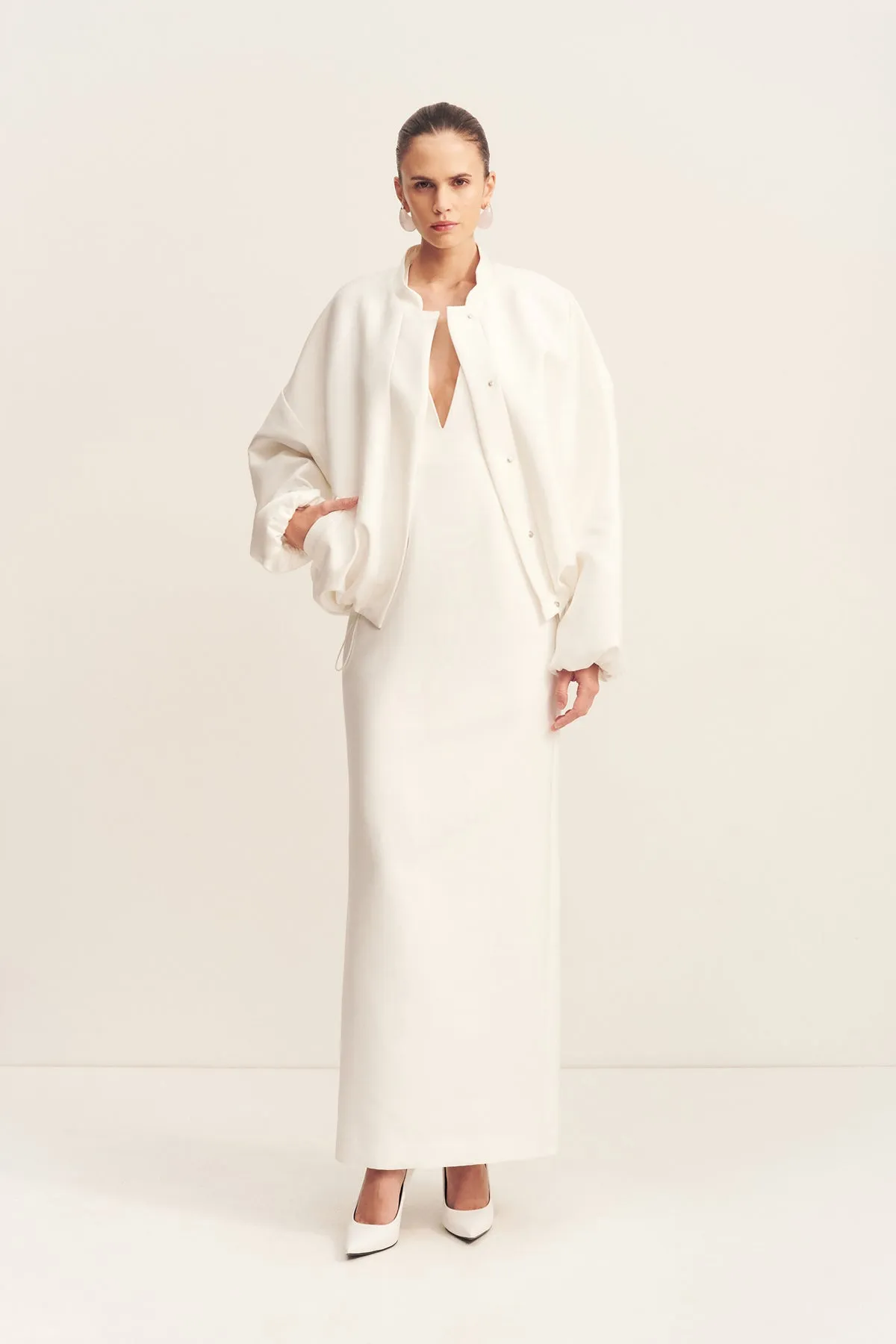 OTIS PLUNGED FITTED MAXI DRESS - IVORY sold by Shona Joy product image thumbnail 5